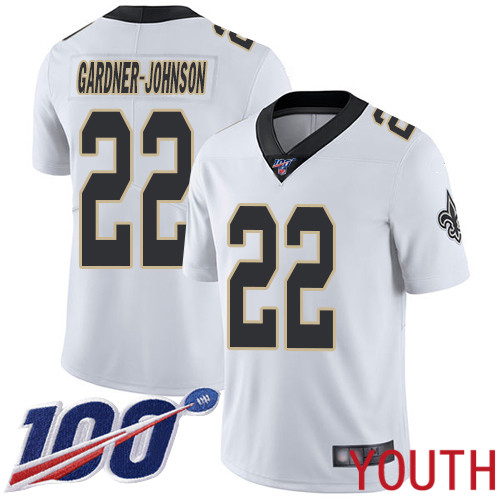 New Orleans Saints Limited White Youth Chauncey Gardner Johnson Road Jersey NFL Football 22 100th Season Vapor Untouchable Jersey